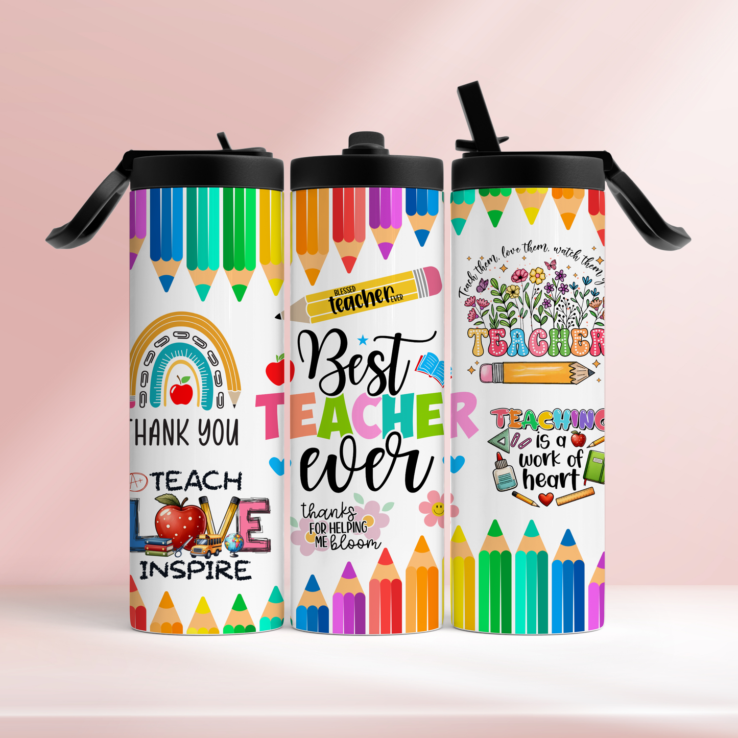 Best teacher ever - coloured pencils - 20oz tumbler