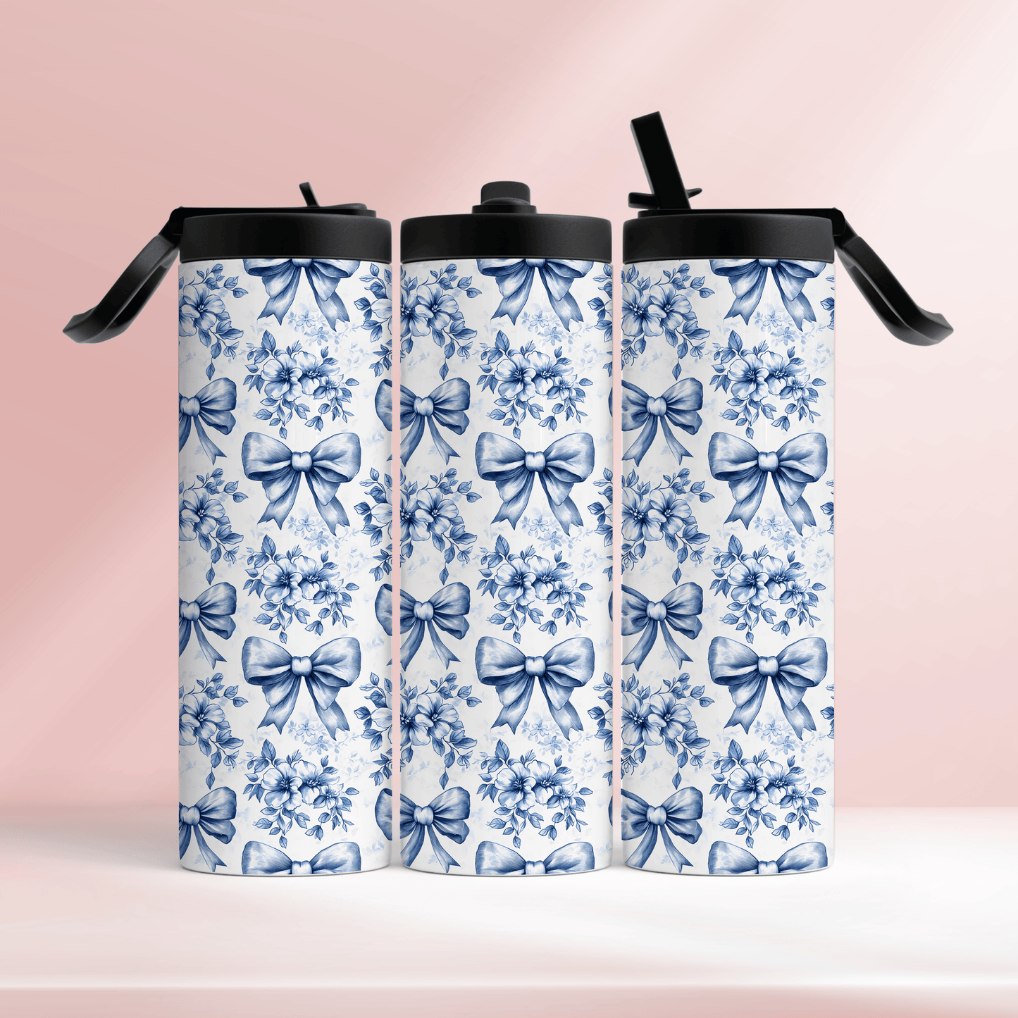 Blue bows- 20oz tumbler