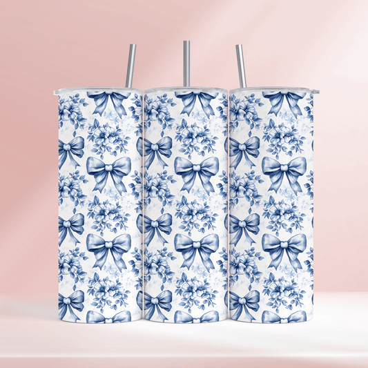 Blue bows- 20oz tumbler