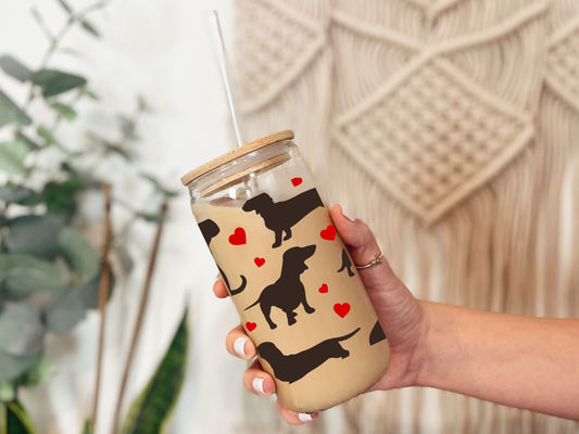 Dachshund 16oz Libbey can