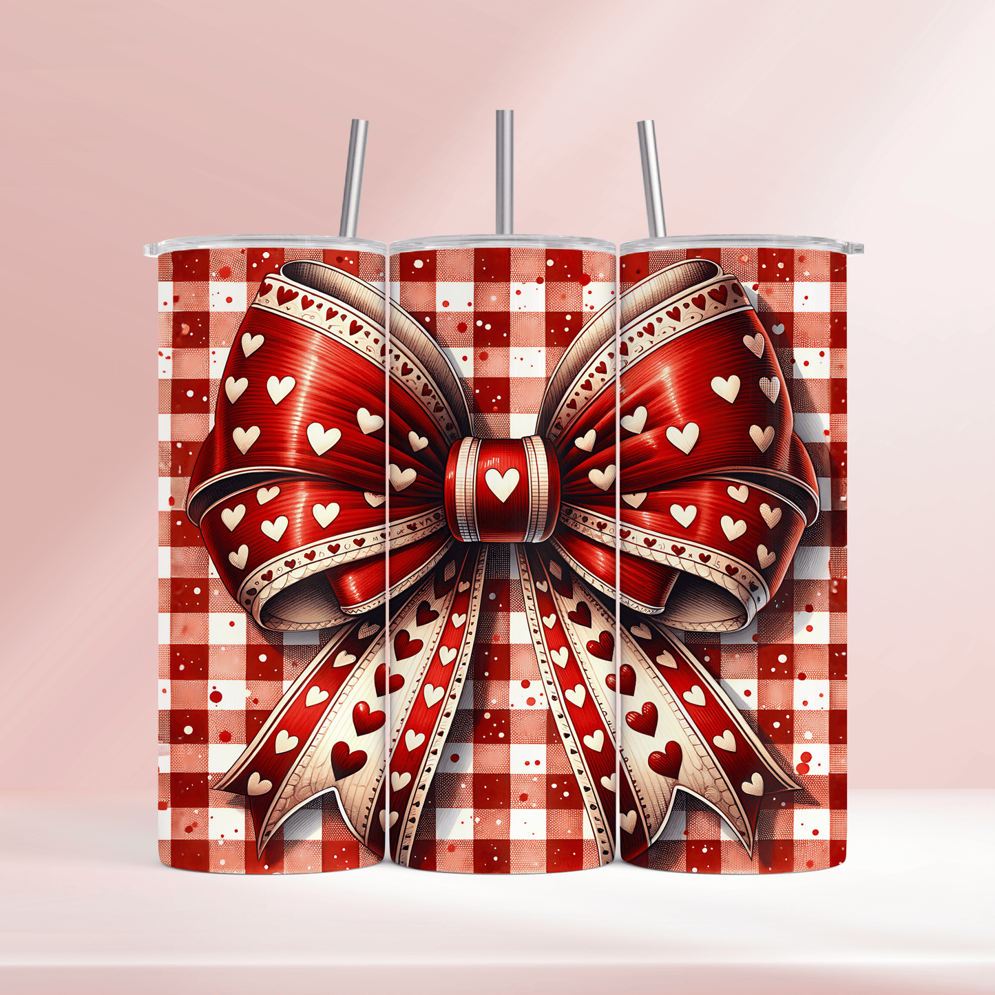 🩷 Checkered bow 🩷 - 20oz tumbler