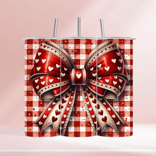 🩷 Checkered bow 🩷 - 20oz tumbler