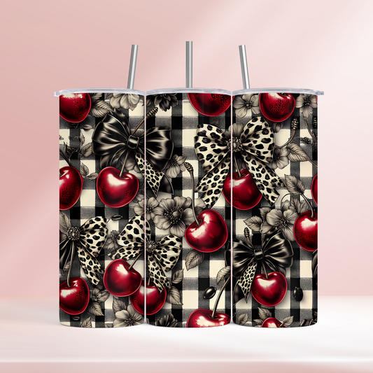 Checkered cherry - 20oz tumbler