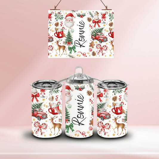Christmas personalised- 12oz standard/sippy tumbler