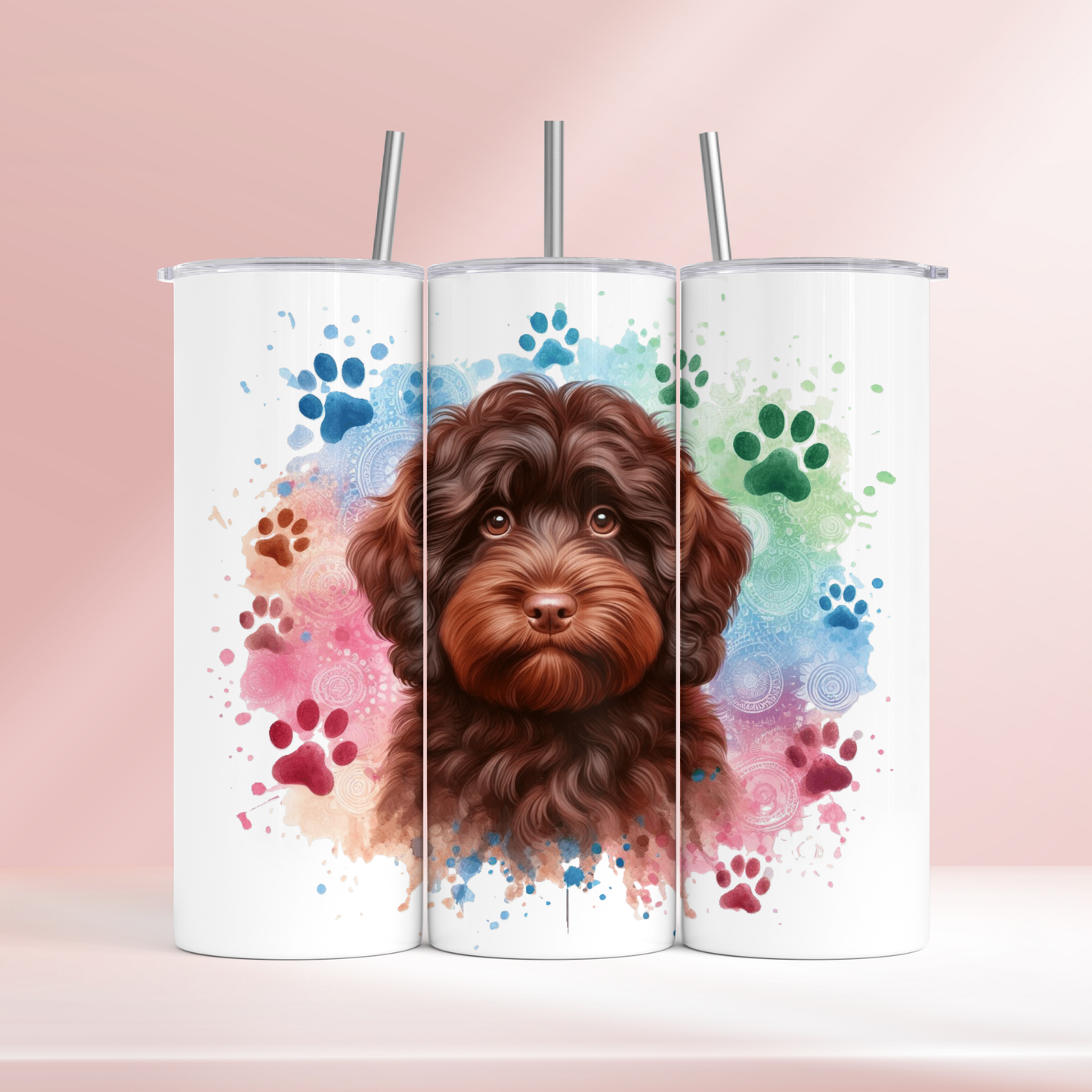 Cockapoo - chocolate brown - 20oz tumbler