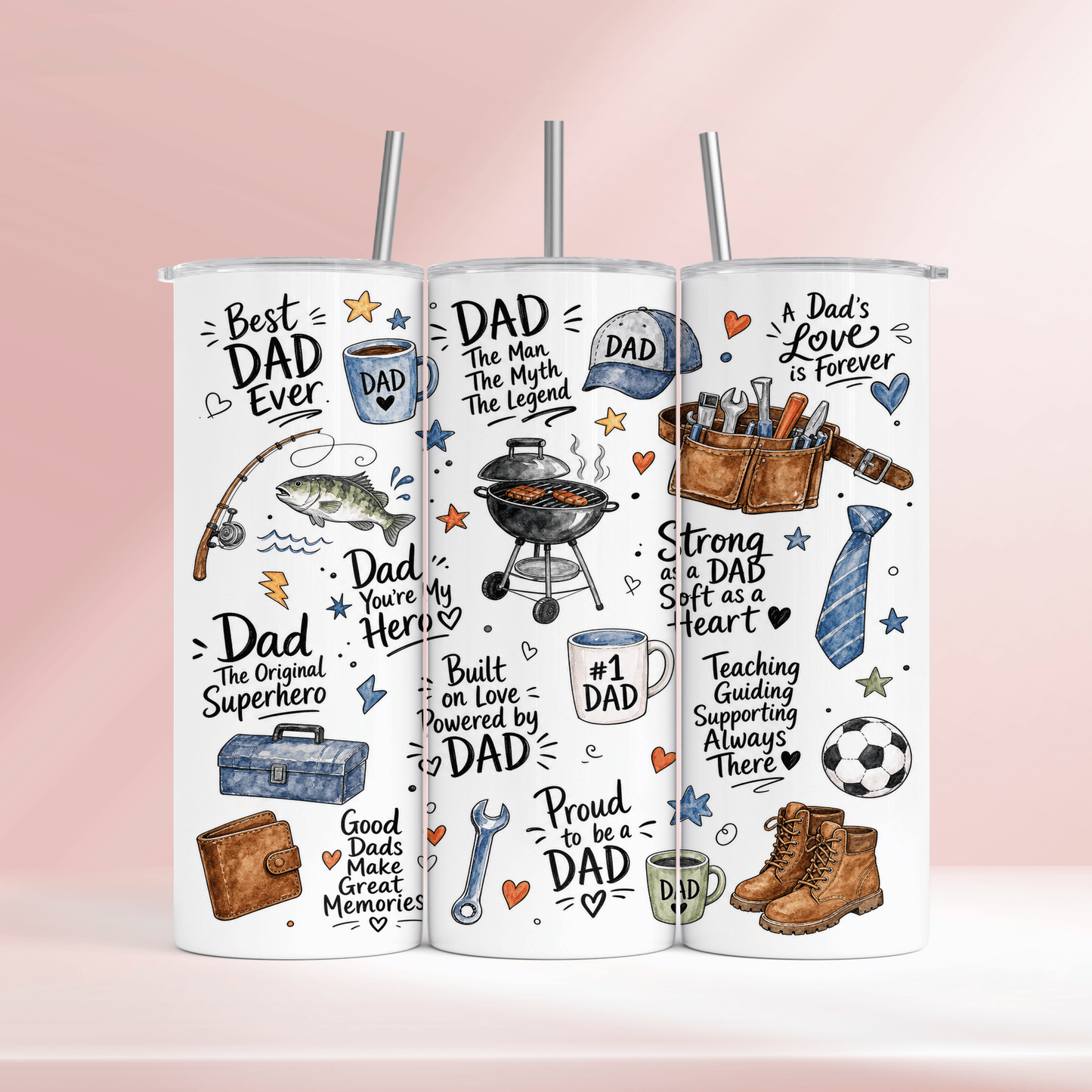 Dad you're my hero - 20oz tumbler