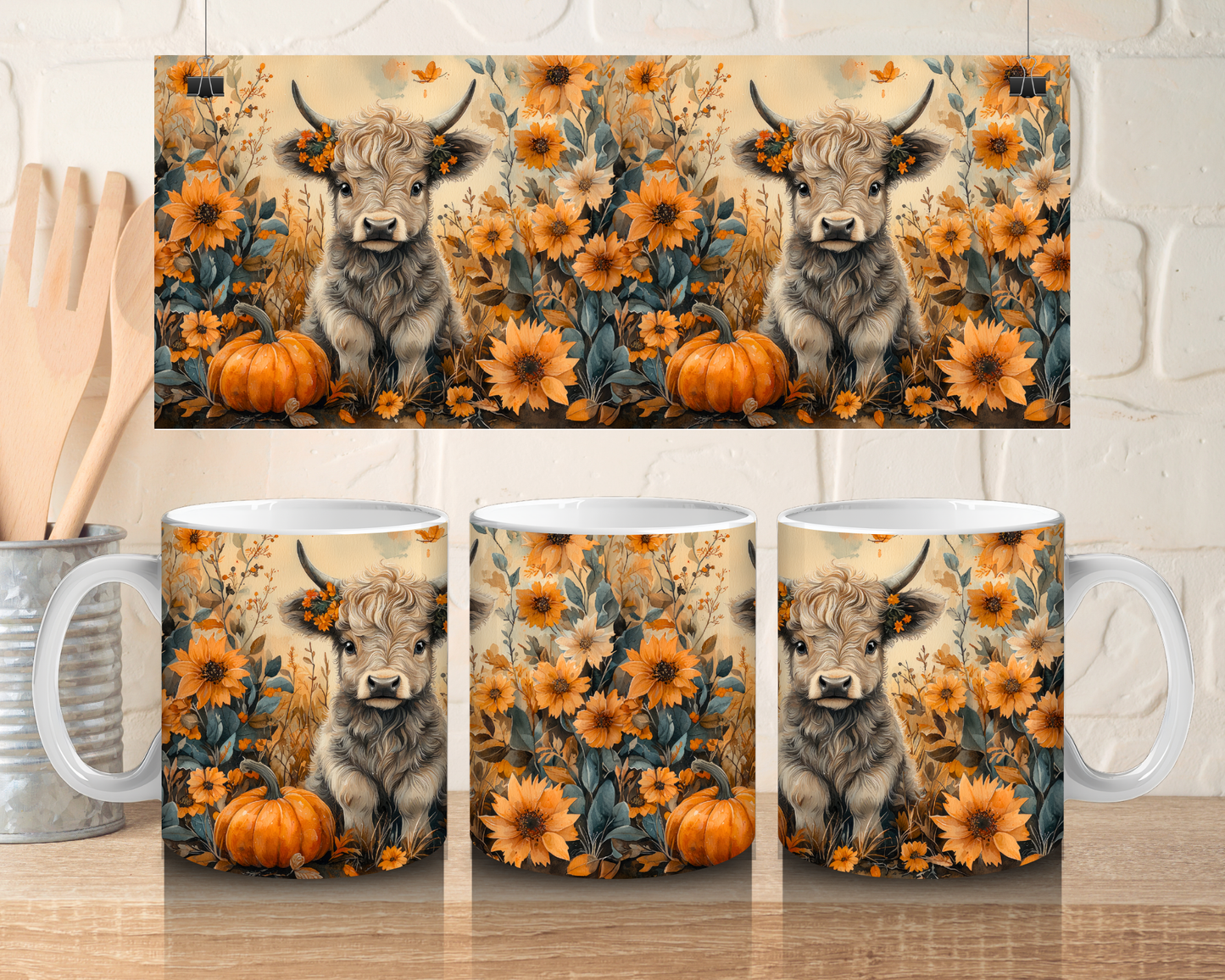 Highland cow autumn - 11oz Ceramic mug