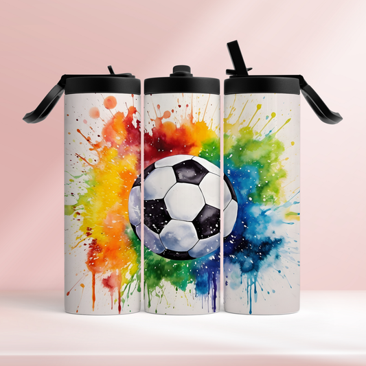 Rainbow splash football - 20oz tumbler