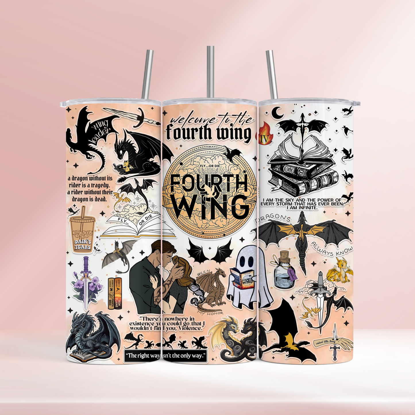 Fourth wing stickers - 20oz tumbler