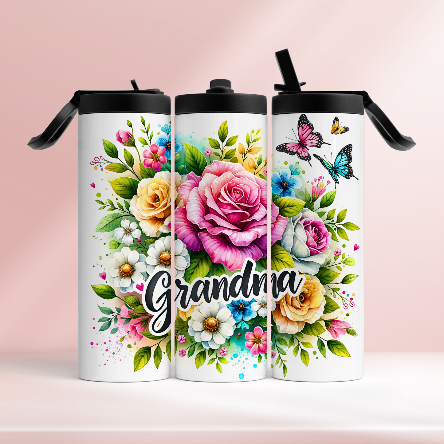 Grandma - floral - 20oz tumbler