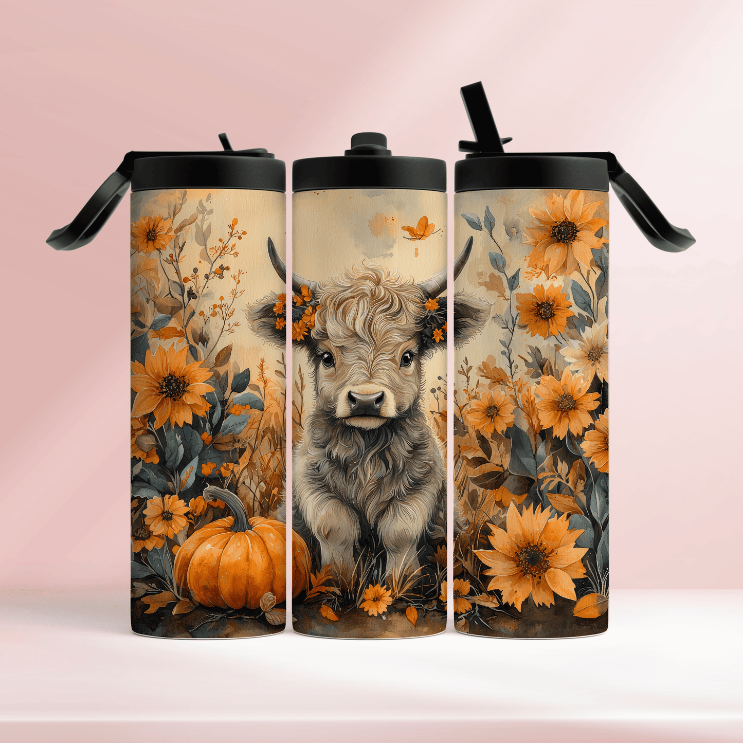 Autumn highland cow - 20oz tumbler