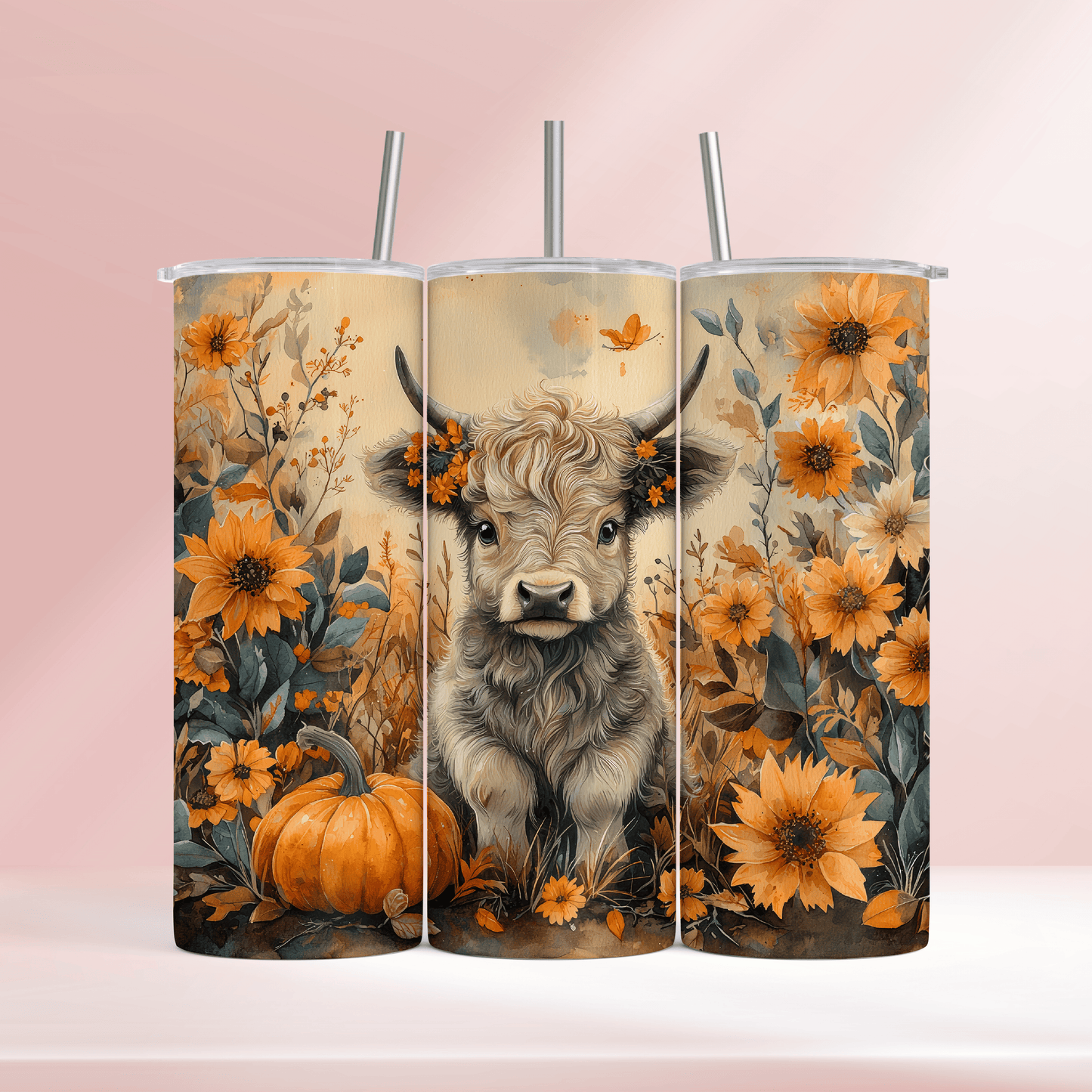 Autumn highland cow - 20oz tumbler