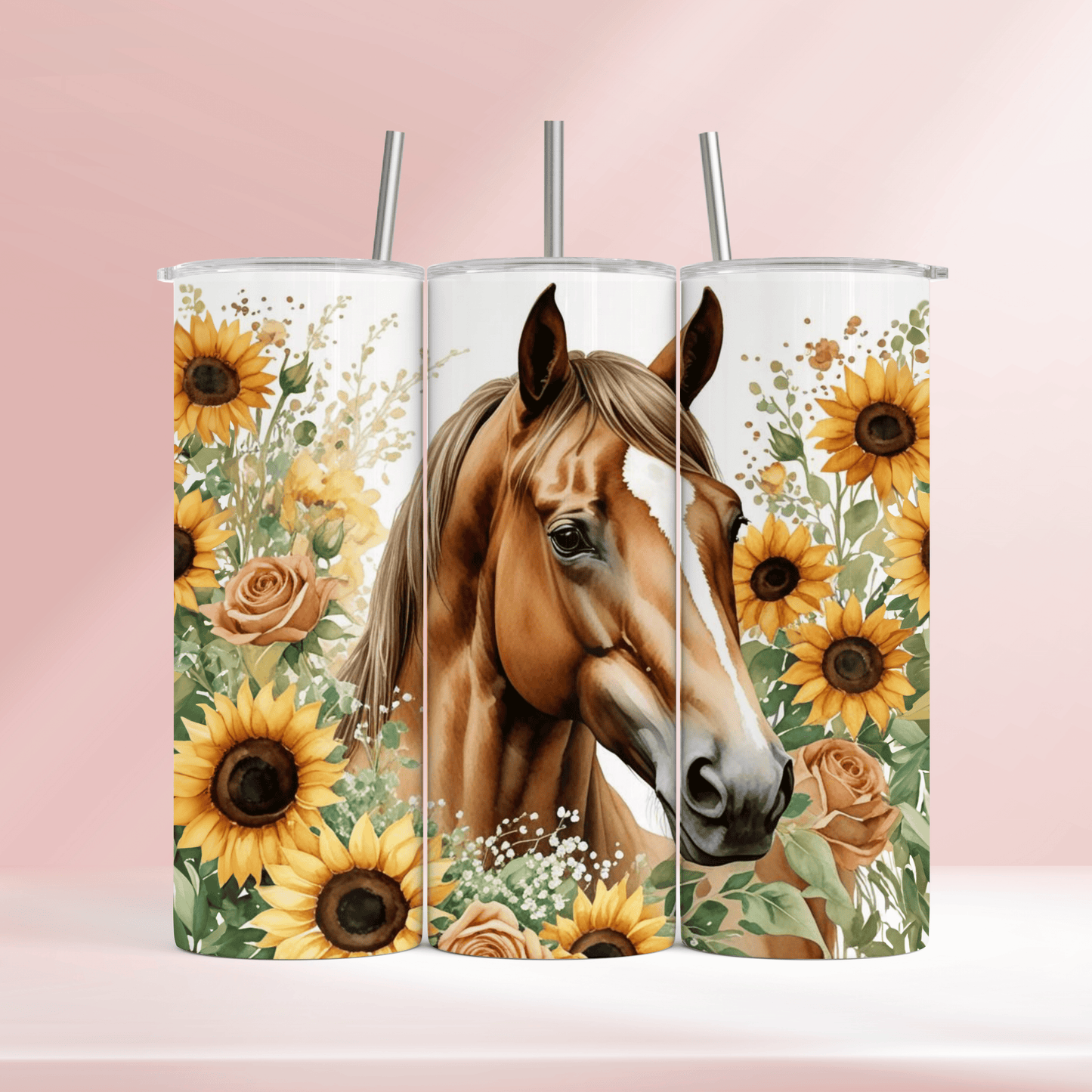 Sunflower horse - 20oz tumbler