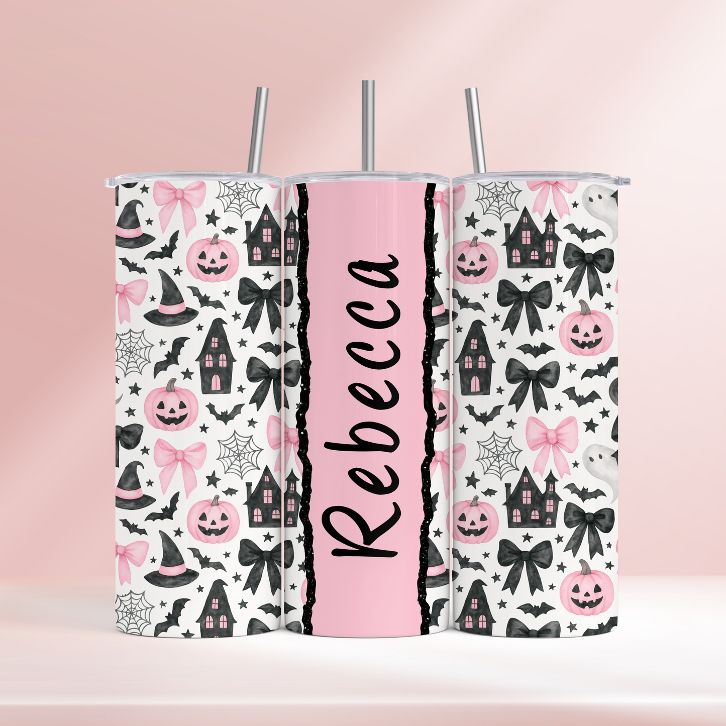 Pink Halloween personalised - 20oz tumbler