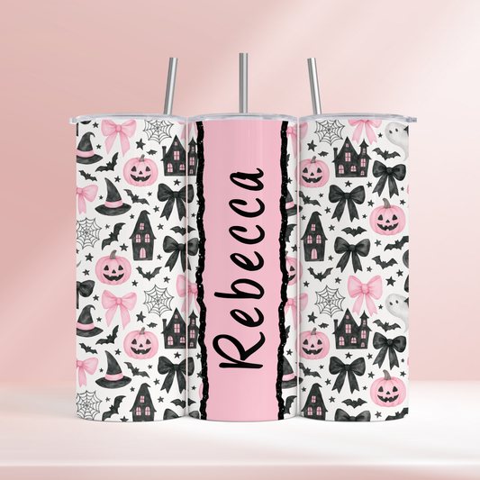 Pink Halloween personalised - 20oz tumbler