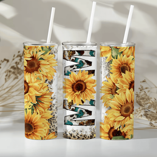 Mom - sunflower -  20oz tumbler