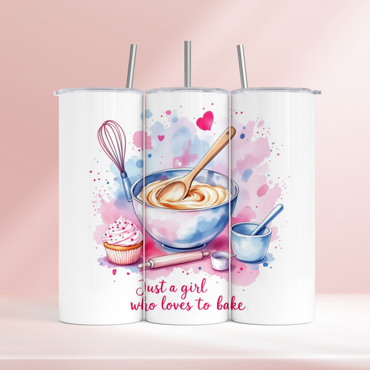 Just a girl who loves to bake - 20oz tumbler