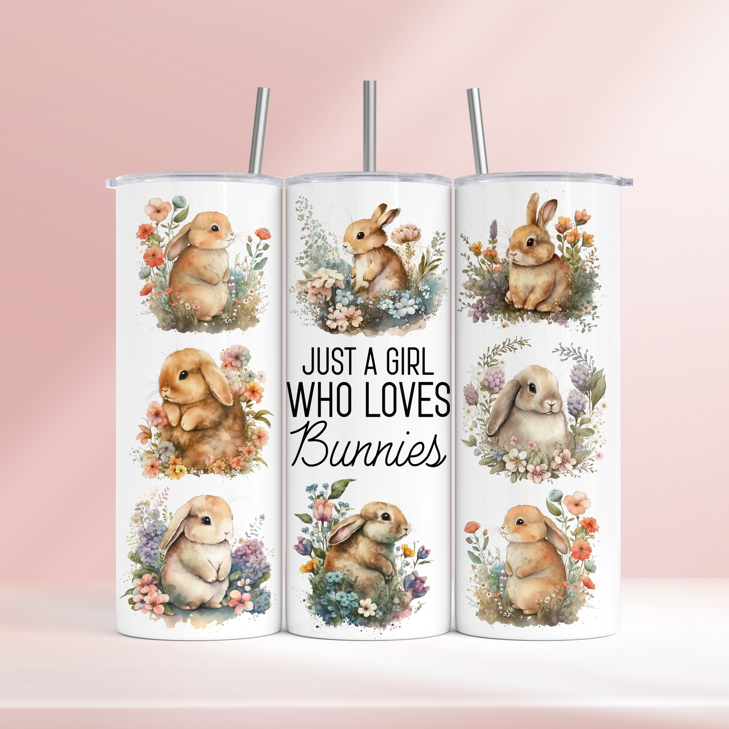 Just a girl who loves bunnies - 20oz tumbler