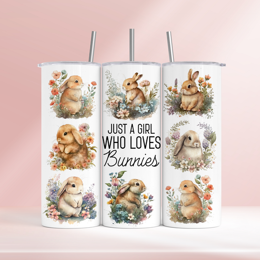 Just a girl who loves bunnies - 20oz tumbler