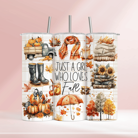 Just a girl who loves fall - 20oz tumbler