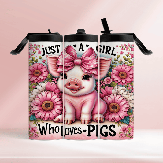 Just a girl who loves pigs - 20oz tumbler