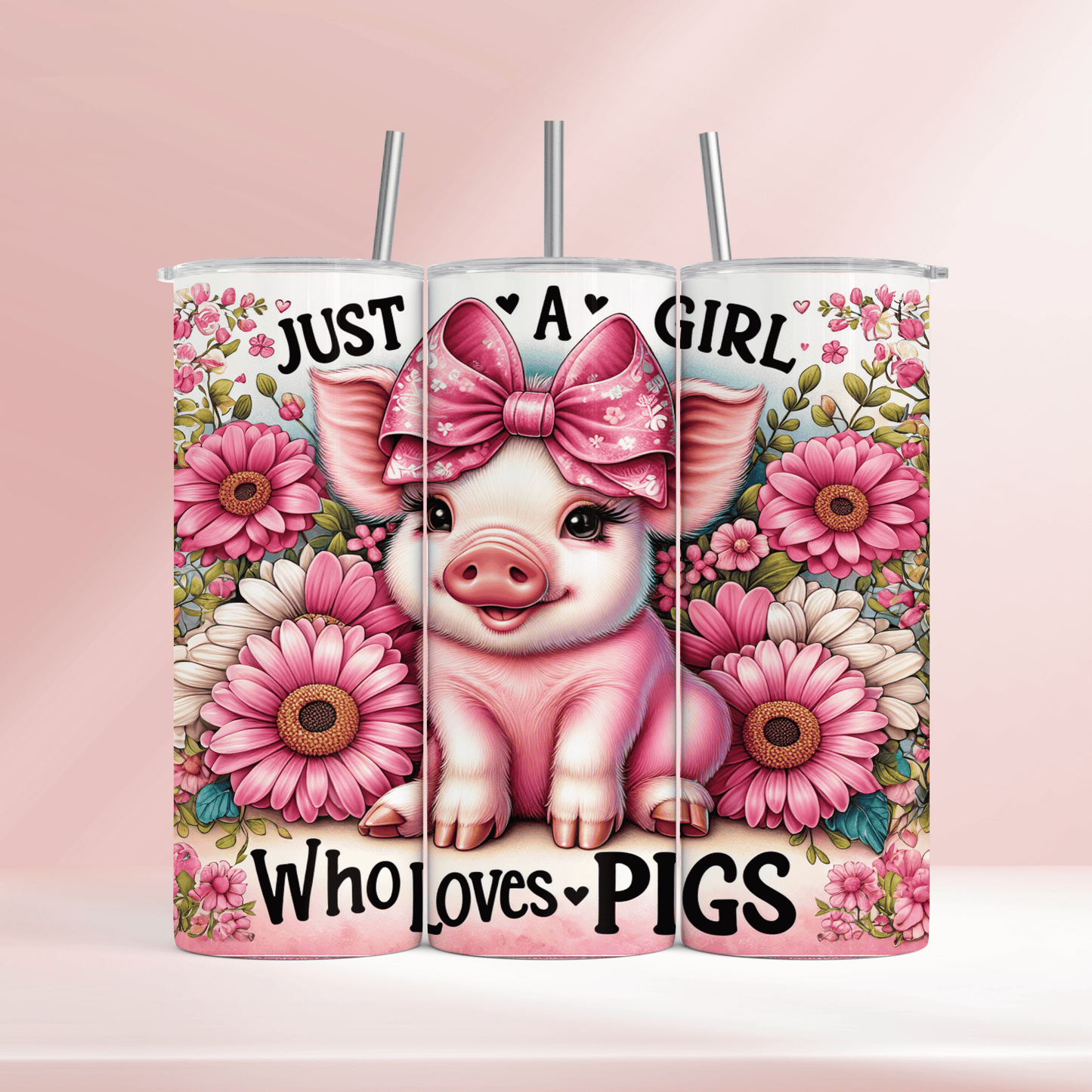 Just a girl who loves pigs - 20oz tumbler