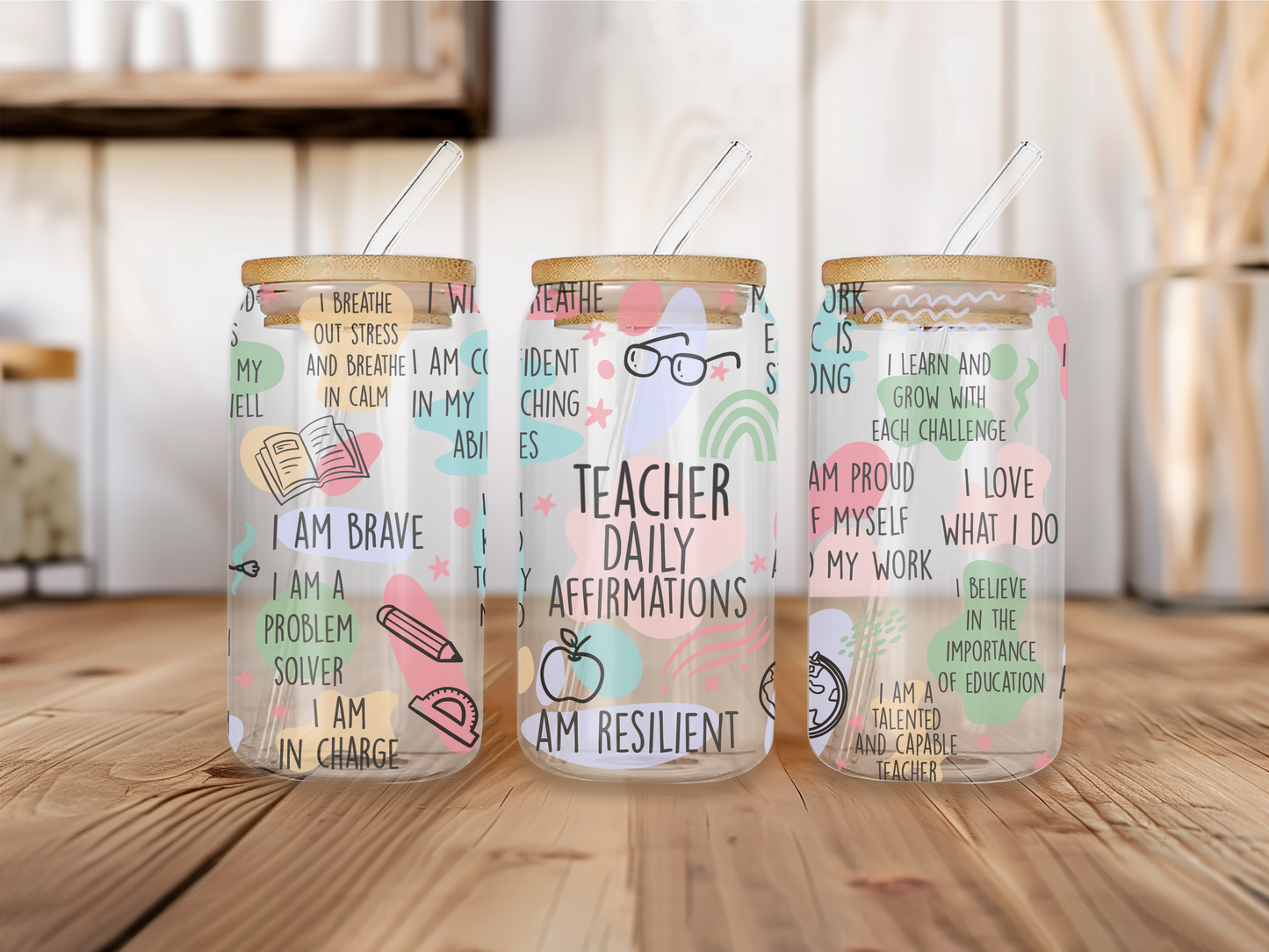 Teacher Daily Affirmations - 16oz Libbey can