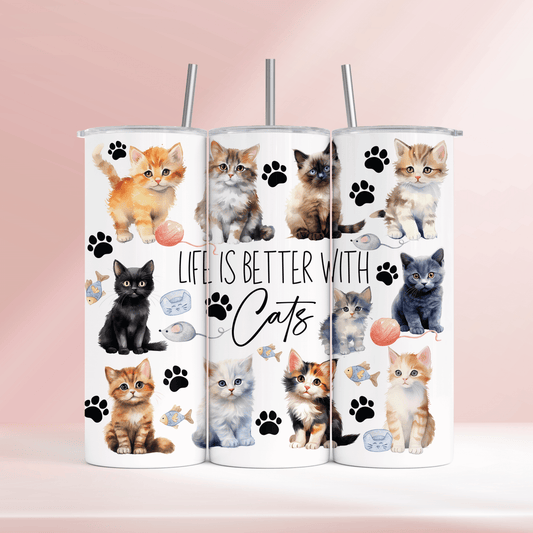 Life is better with cats - 20oz tumbler