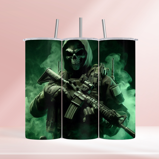 Masked man gaming - 20oz tumbler