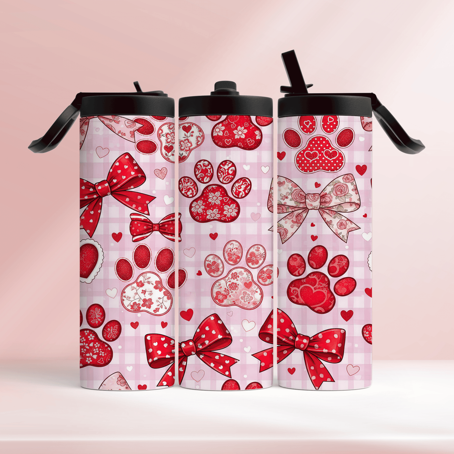 🩷 Paw print & hearts 🩷 - 20oz tumbler