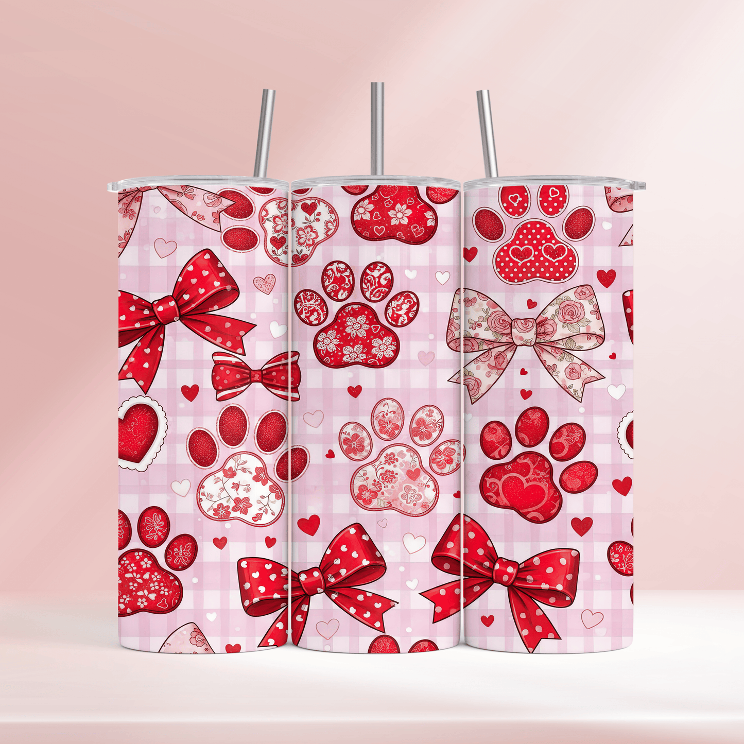 🩷 Paw print & hearts 🩷 - 20oz tumbler
