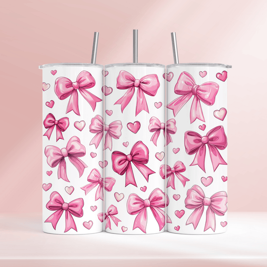 Pink bows - 20oz tumbler