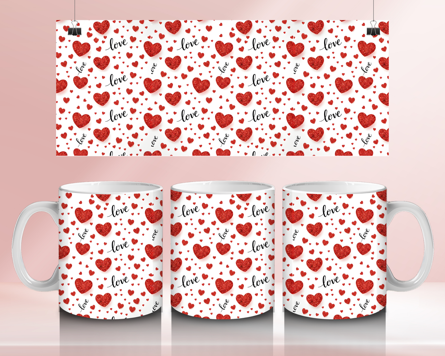 🩷 Red hearts 🩷 - 11oz Ceramic mug