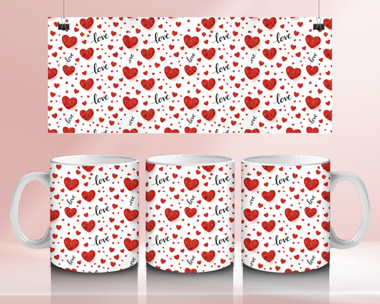🩷 Red hearts 🩷 - 11oz Ceramic mug