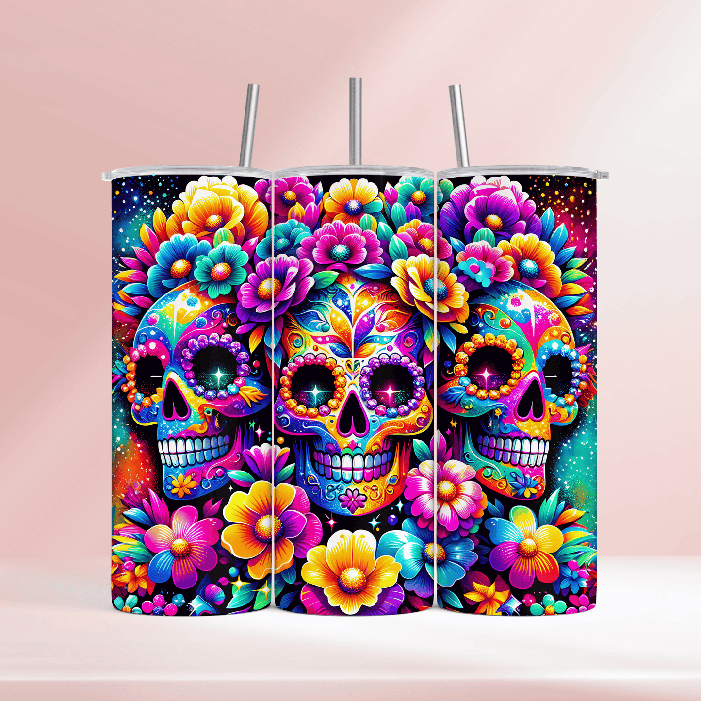 Sugar skulls- 20oz tumbler