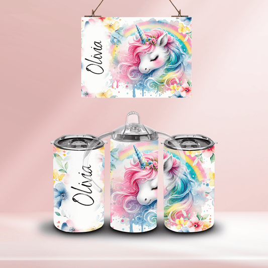 Personalised unicorn - 12oz standard/sippy tumbler