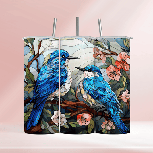 Stained glass birds - 20oz tumbler