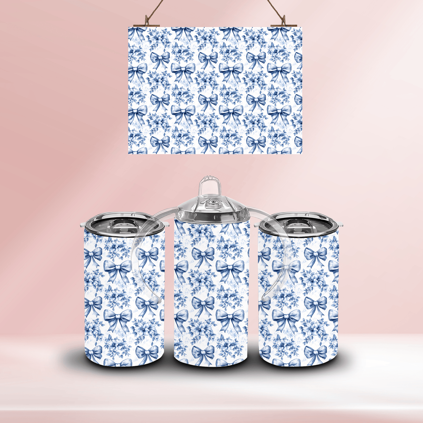 Blue bows - 12oz standard/sippy tumbler