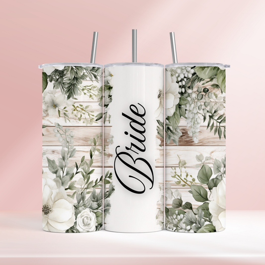 Bride - Rustic flowers - 20oz tumbler