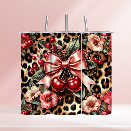Leopard print cherry - 20oz tumbler