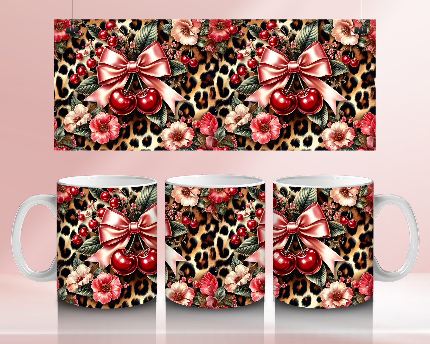 Cherry Leopard - 11oz Ceramic mug