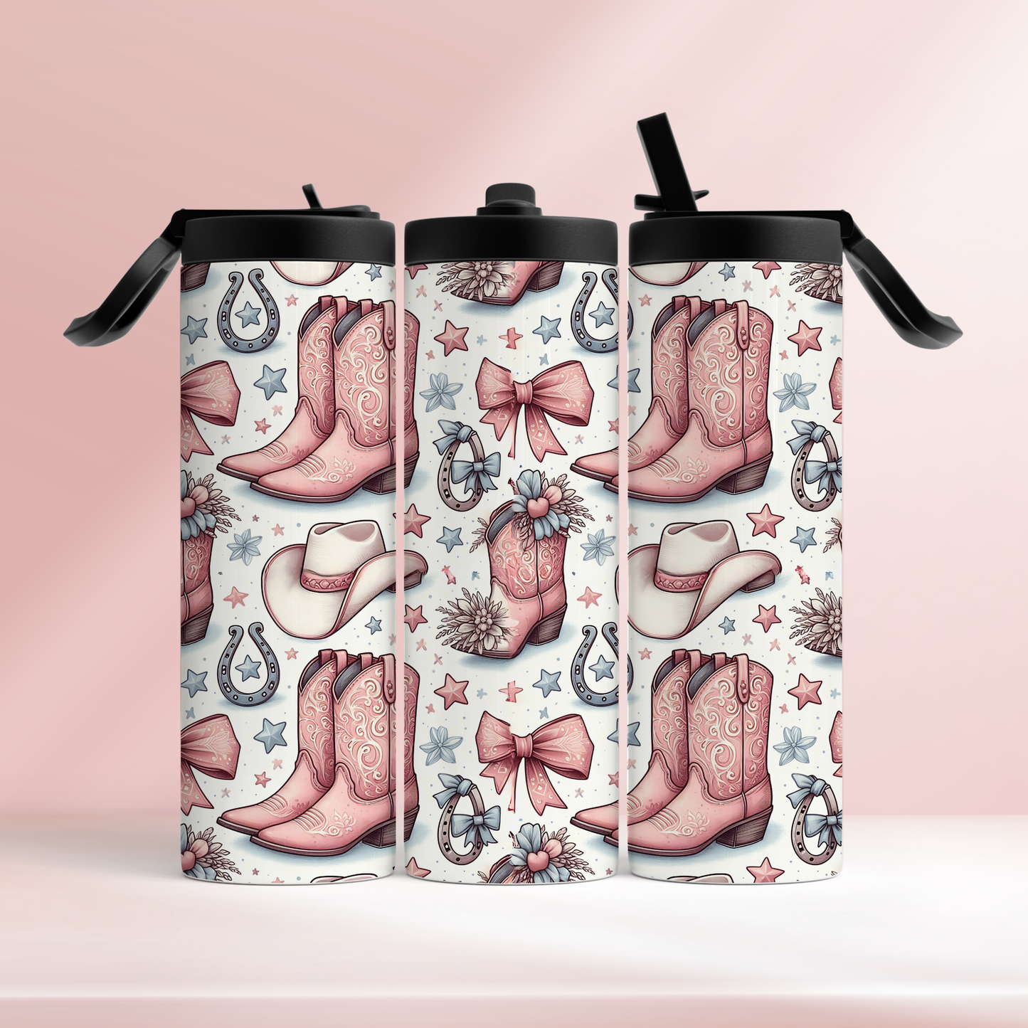 Pink coquette boots - 20oz tumbler