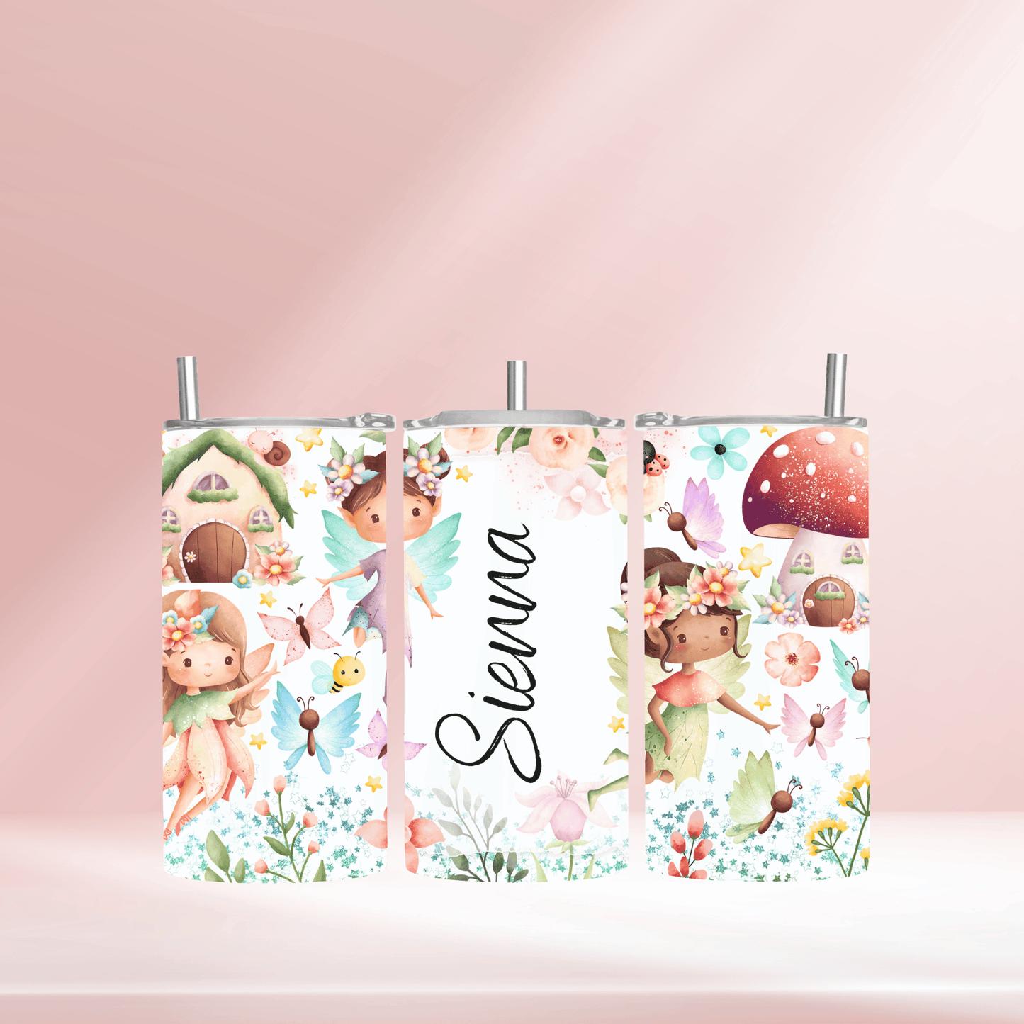 Fairy personalised- 12oz standard/sippy tumbler