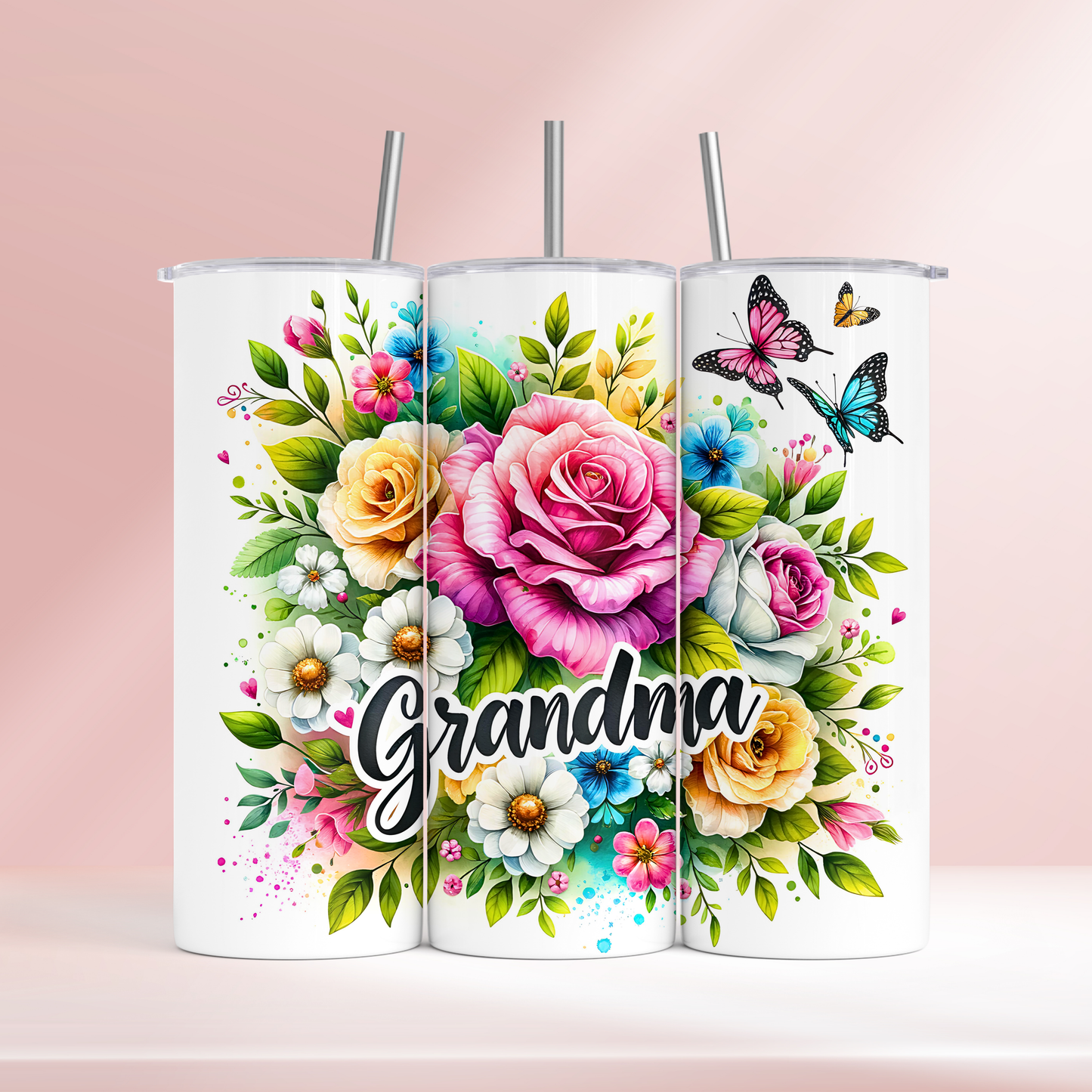 Grandma - floral - 20oz tumbler
