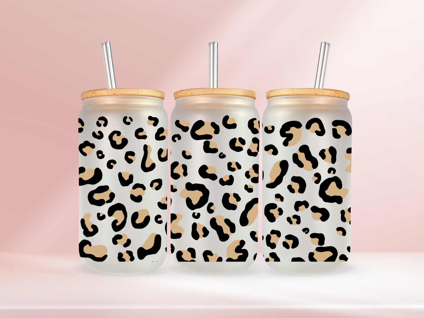 Leopard print - 16oz libbey glass