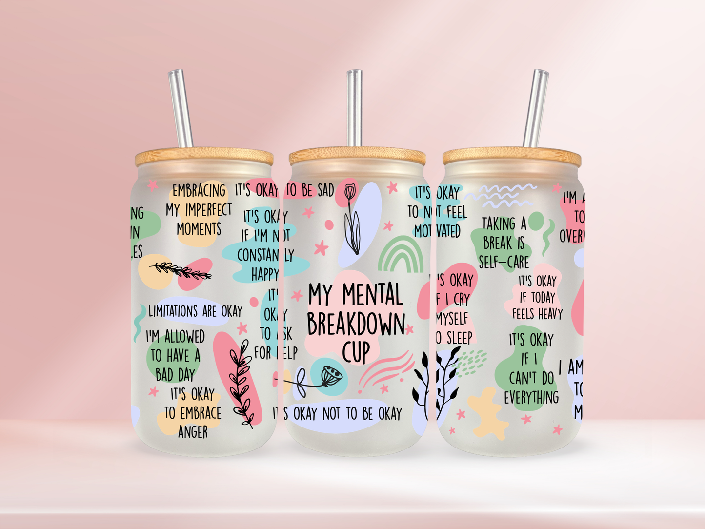 My Mental Breakdown Cup 16oz Libbey glass