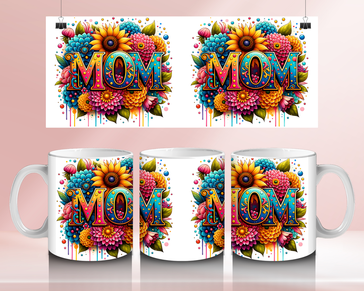 Mom flowers - 11oz Ceramic mug
