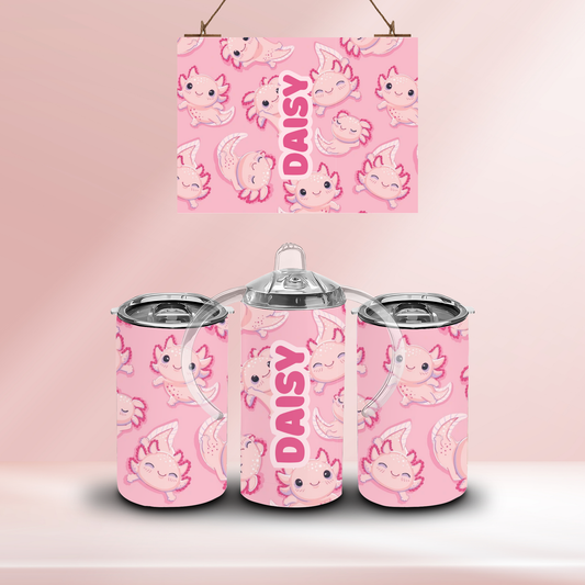 Pink Axylotyl - 12oz standard/sippy tumbler