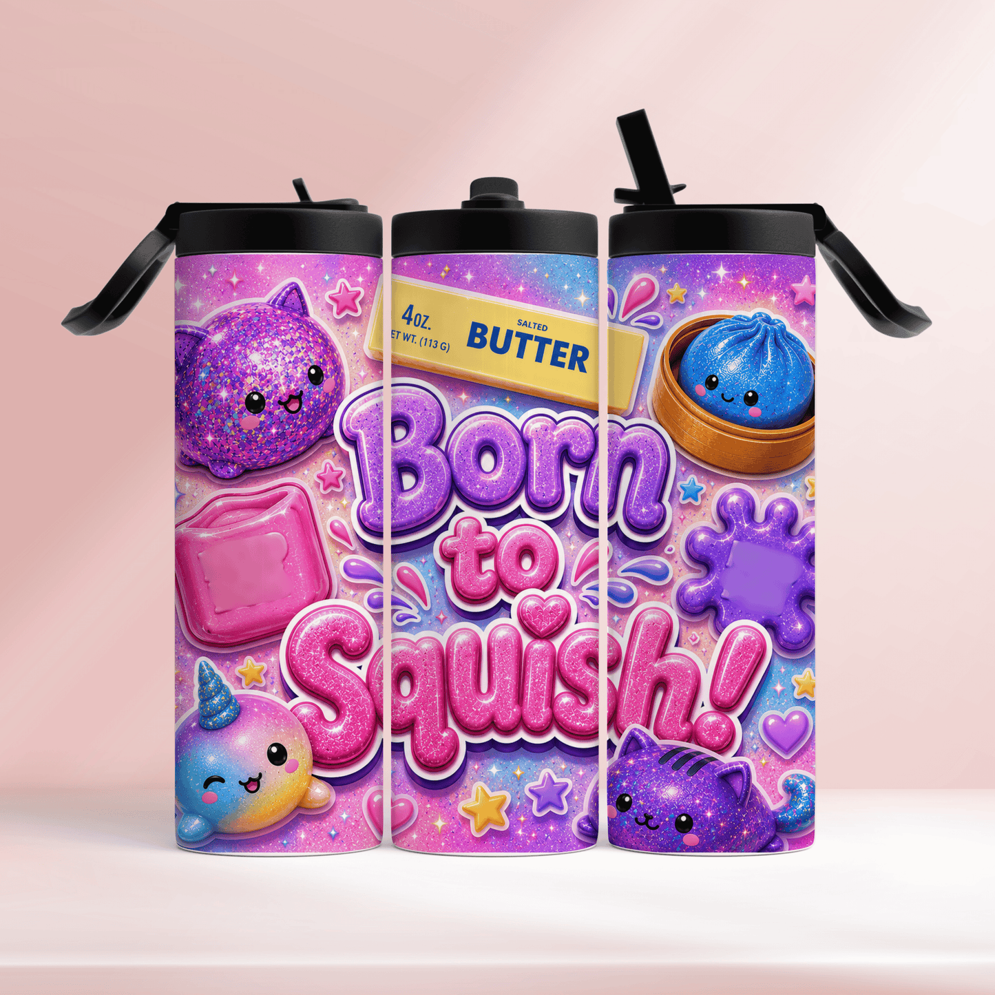 Born to squish pink- 20oz tumbler