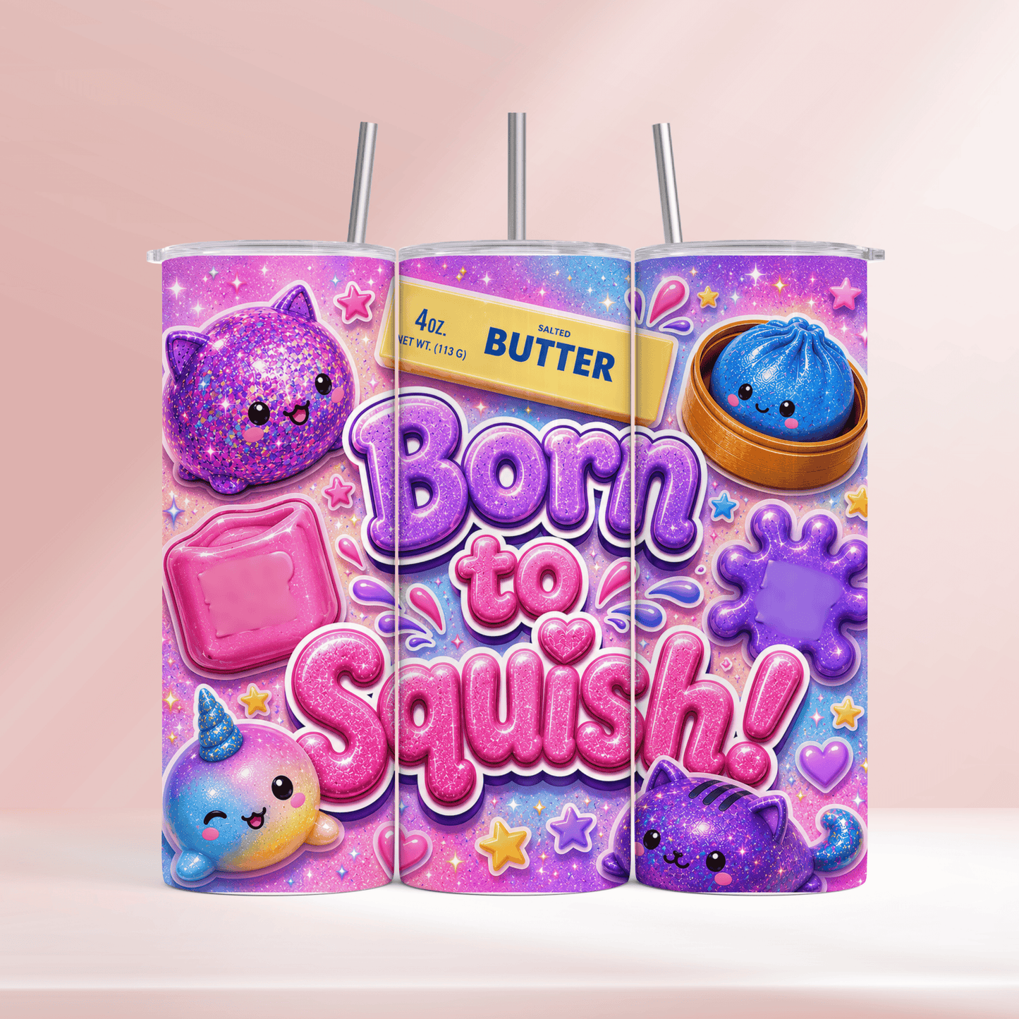 Born to squish pink- 20oz tumbler